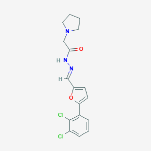 molecular formula C17H17Cl2N3O2 B400602 N-[(E)-[5-(2,3-dichlorophenyl)furan-2-yl]methylideneamino]-2-pyrrolidin-1-ylacetamide 