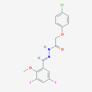 molecular formula C16H13ClI2N2O3 B400603 2-(4-chlorophenoxy)-N'-(3,5-diiodo-2-methoxybenzylidene)acetohydrazide 