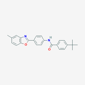 molecular formula C25H24N2O2 B400606 4-tert-butyl-N-[4-(5-methyl-1,3-benzoxazol-2-yl)phenyl]benzamide 