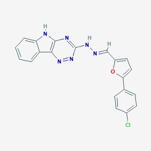 molecular formula C20H13ClN6O B400608 5-(4-chlorophenyl)-2-furaldehyde 5H-[1,2,4]triazino[5,6-b]indol-3-ylhydrazone 