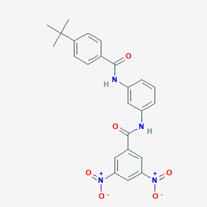 molecular formula C24H22N4O6 B400611 N-[3-({[4-(1,1-dimethylethyl)phenyl]carbonyl}amino)phenyl]-3,5-bisnitrobenzamide 