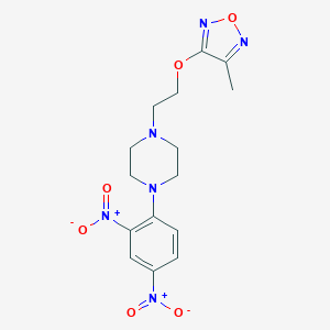 molecular formula C15H18N6O6 B400616 1-(2,4-Dinitrophenyl)-4-(2-((4-methyl-1,2,5-oxadiazol-3-yl)oxy)ethyl)piperazine 