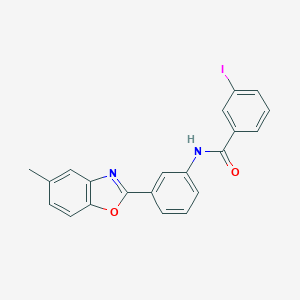 molecular formula C21H15IN2O2 B400620 3-iodo-N-[3-(5-methyl-1,3-benzoxazol-2-yl)phenyl]benzamide 
