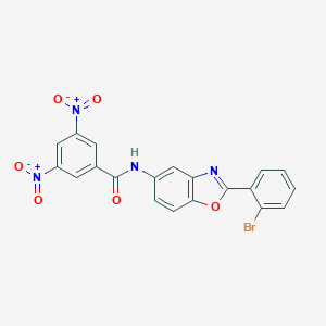 molecular formula C20H11BrN4O6 B400626 N-[2-(2-bromophenyl)-1,3-benzoxazol-5-yl]-3,5-dinitrobenzamide 