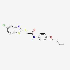 molecular formula C19H19ClN2O2S2 B4006720 N-(4-butoxyphenyl)-2-[(5-chloro-1,3-benzothiazol-2-yl)thio]acetamide 