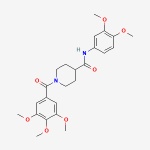 molecular formula C24H30N2O7 B4006750 N-(3,4-dimethoxyphenyl)-1-(3,4,5-trimethoxybenzoyl)piperidine-4-carboxamide 