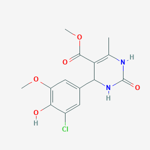 B400677 methyl 4-(3-chloro-4-hydroxy-5-methoxyphenyl)-6-methyl-2-oxo-3,4-dihydro-1H-pyrimidine-5-carboxylate CAS No. 5466-83-1