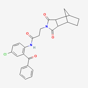 molecular formula C25H23ClN2O4 B4006787 N-[4-chloro-2-(phenylcarbonyl)phenyl]-3-(1,3-dioxooctahydro-2H-4,7-methanoisoindol-2-yl)propanamide 