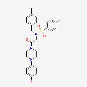 molecular formula C27H30FN3O3S B4006838 N-[2-[4-(4-fluorophenyl)piperazin-1-yl]-2-oxoethyl]-4-methyl-N-[(4-methylphenyl)methyl]benzenesulfonamide 