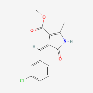 molecular formula C14H12ClNO3 B4006912 METHYL (4Z)-4-[(3-CHLOROPHENYL)METHYLIDENE]-2-METHYL-5-OXO-4,5-DIHYDRO-1H-PYRROLE-3-CARBOXYLATE 