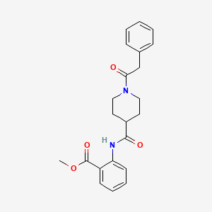 molecular formula C22H24N2O4 B4007035 Methyl 2-[[1-(2-phenylacetyl)piperidine-4-carbonyl]amino]benzoate 