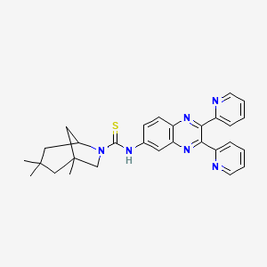 molecular formula C29H30N6S B4007065 N-[2,3-Bis(pyridin-2-YL)quinoxalin-6-YL]-1,3,3-trimethyl-6-azabicyclo[3.2.1]octane-6-carbothioamide 
