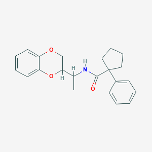 molecular formula C22H25NO3 B400726 N-[1-(2,3-dihydro-1,4-benzodioxin-2-yl)ethyl]-1-phenylcyclopentanecarboxamide CAS No. 331661-45-1