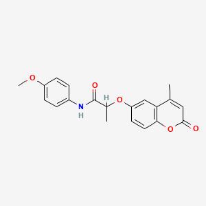 molecular formula C20H19NO5 B4007409 N-(4-methoxyphenyl)-2-((4-methyl-2-oxo-2H-chromen-6-yl)oxy)propanamide 