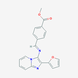 molecular formula C20H15N3O3 B400743 methyl 4-[(E)-{[2-(furan-2-yl)imidazo[1,2-a]pyridin-3-yl]imino}methyl]benzoate 