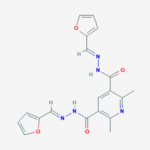 molecular formula C19H17N5O4 B400748 N'~3~,N'~5~-bis(2-furylmethylene)-2,6-dimethyl-3,5-pyridinedicarbohydrazide 
