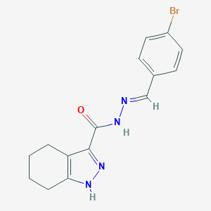 molecular formula C15H15BrN4O B400756 N'-[(E)-(4-bromophenyl)methylidene]-4,5,6,7-tetrahydro-1H-indazole-3-carbohydrazide CAS No. 1477482-60-2
