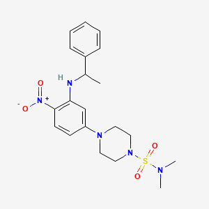 molecular formula C20H27N5O4S B4007618 N,N-dimethyl-4-{4-nitro-3-[(1-phenylethyl)amino]phenyl}-1-piperazinesulfonamide 