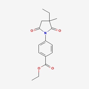 molecular formula C16H19NO4 B4007773 Ethyl 4-(3-ethyl-3-methyl-2,5-dioxopyrrolidin-1-yl)benzoate 