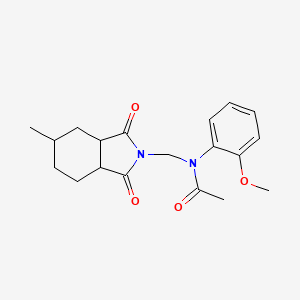 molecular formula C19H24N2O4 B4007798 N-(2-METHOXYPHENYL)-N-[(5-METHYL-1,3-DIOXO-OCTAHYDRO-1H-ISOINDOL-2-YL)METHYL]ACETAMIDE 