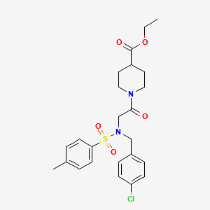 molecular formula C24H29ClN2O5S B4007842 ethyl 1-{N-(4-chlorobenzyl)-N-[(4-methylphenyl)sulfonyl]glycyl}piperidine-4-carboxylate 
