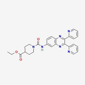 molecular formula C27H26N6O3 B4007893 Ethyl 1-[(2,3-dipyridin-2-ylquinoxalin-6-yl)carbamoyl]piperidine-4-carboxylate 