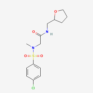 molecular formula C14H19ClN2O4S B4007936 N~2~-[(4-chlorophenyl)sulfonyl]-N~2~-methyl-N-(tetrahydrofuran-2-ylmethyl)glycinamide 
