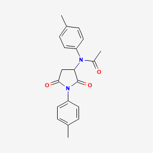 molecular formula C20H20N2O3 B4007974 N-(4-methylphenyl)-N-[1-(4-methylphenyl)-2,5-dioxopyrrolidin-3-yl]acetamide 