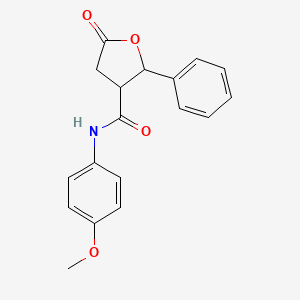 molecular formula C18H17NO4 B4008004 N-(4-methoxyphenyl)-5-oxo-2-phenyloxolane-3-carboxamide 