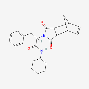 molecular formula C24H28N2O3 B4008010 N-cyclohexyl-2-(3,5-dioxo-4-azatricyclo[5.2.1.02,6]dec-8-en-4-yl)-3-phenylpropanamide 