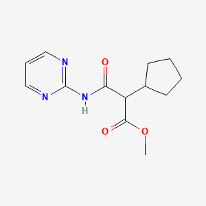 molecular formula C13H17N3O3 B4008039 Methyl 2-cyclopentyl-3-oxo-3-(pyrimidin-2-ylamino)propanoate 