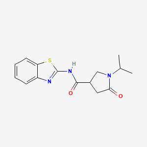 molecular formula C15H17N3O2S B4008042 N-(1,3-benzothiazol-2-yl)-5-oxo-1-(propan-2-yl)pyrrolidine-3-carboxamide 