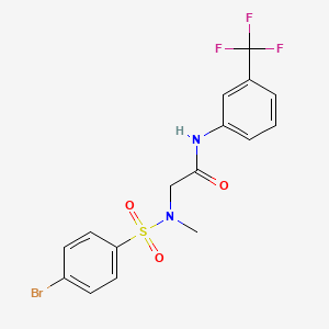 molecular formula C16H14BrF3N2O3S B4008060 N~2~-[(4-bromophenyl)sulfonyl]-N~2~-methyl-N-[3-(trifluoromethyl)phenyl]glycinamide 