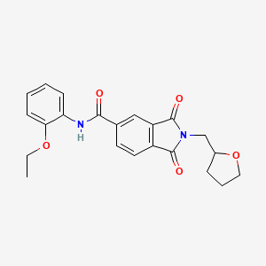 molecular formula C22H22N2O5 B4008074 N-(2-ethoxyphenyl)-1,3-dioxo-2-(tetrahydrofuran-2-ylmethyl)-2,3-dihydro-1H-isoindole-5-carboxamide 