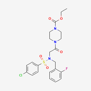molecular formula C22H25ClFN3O5S B4008080 ethyl 4-{N-[(4-chlorophenyl)sulfonyl]-N-(2-fluorobenzyl)glycyl}piperazine-1-carboxylate 