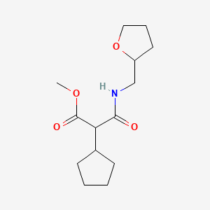 molecular formula C14H23NO4 B4008082 METHYL 2-CYCLOPENTYL-2-{[(OXOLAN-2-YL)METHYL]CARBAMOYL}ACETATE 
