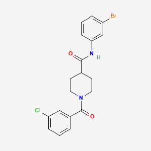 molecular formula C19H18BrClN2O2 B4008269 N-(3-bromophenyl)-1-(3-chlorobenzoyl)piperidine-4-carboxamide 