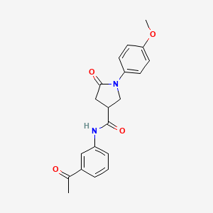molecular formula C20H20N2O4 B4008362 N-(3-acetylphenyl)-1-(4-methoxyphenyl)-5-oxopyrrolidine-3-carboxamide 