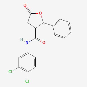 molecular formula C17H13Cl2NO3 B4008404 N-(3,4-dichlorophenyl)-5-oxo-2-phenyloxolane-3-carboxamide 