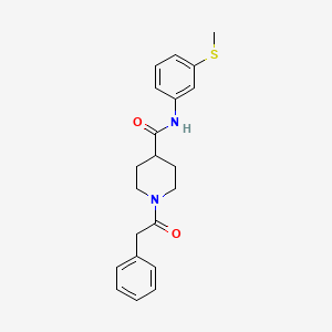 molecular formula C21H24N2O2S B4008410 N-(3-methylsulfanylphenyl)-1-(2-phenylacetyl)piperidine-4-carboxamide 