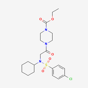 molecular formula C21H30ClN3O5S B4008509 ethyl 4-{N-[(4-chlorophenyl)sulfonyl]-N-cyclohexylglycyl}piperazine-1-carboxylate 