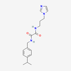 molecular formula C18H24N4O2 B4008520 N-(3-imidazol-1-ylpropyl)-N'-[(4-propan-2-ylphenyl)methyl]oxamide 