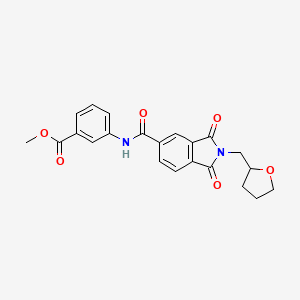 molecular formula C22H20N2O6 B4008534 methyl 3-({[1,3-dioxo-2-(tetrahydrofuran-2-ylmethyl)-2,3-dihydro-1H-isoindol-5-yl]carbonyl}amino)benzoate 