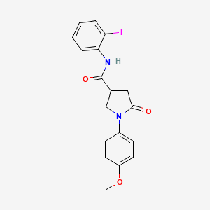 molecular formula C18H17IN2O3 B4008551 N-(2-iodophenyl)-1-(4-methoxyphenyl)-5-oxopyrrolidine-3-carboxamide 