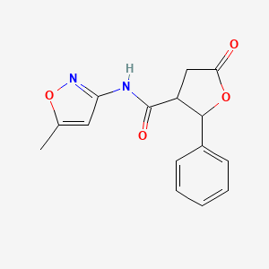 molecular formula C15H14N2O4 B4008567 N-(5-METHYL-12-OXAZOL-3-YL)-5-OXO-2-PHENYLOXOLANE-3-CARBOXAMIDE 