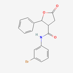 molecular formula C17H14BrNO3 B4008581 N-(3-bromophenyl)-5-oxo-2-phenyloxolane-3-carboxamide 
