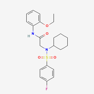 molecular formula C22H27FN2O4S B4008623 N~2~-cyclohexyl-N-(2-ethoxyphenyl)-N~2~-[(4-fluorophenyl)sulfonyl]glycinamide 