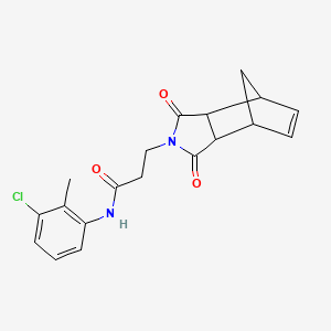 molecular formula C19H19ClN2O3 B4008650 N-(3-chloro-2-methylphenyl)-3-(1,3-dioxo-1,3,3a,4,7,7a-hexahydro-2H-4,7-methanoisoindol-2-yl)propanamide 