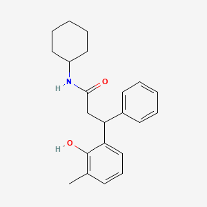 molecular formula C22H27NO2 B4008652 N~1~-Cyclohexyl-3-(2-hydroxy-3-methylphenyl)-3-phenylpropanamide 