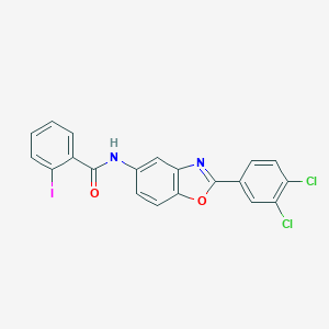 molecular formula C20H11Cl2IN2O2 B400869 N-[2-(3,4-dichlorophenyl)-1,3-benzoxazol-5-yl]-2-iodobenzamide 